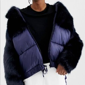 Asos men’s puffer jacket faux fur